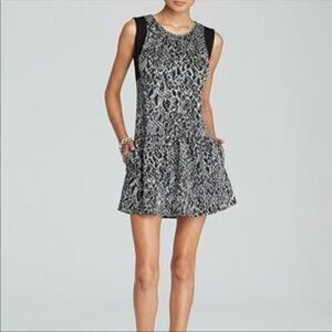 Ella Moss Boa Drop Waist Knit Dress Black Sleeveless Pockets Women Small
